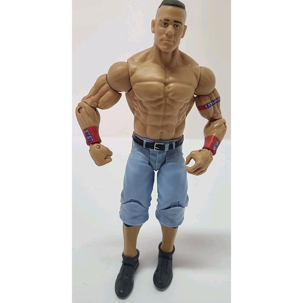 WWE John Cena Action Figure Mattel 2011 Blue Jorts Red Wristbands V1268 Toy WWF